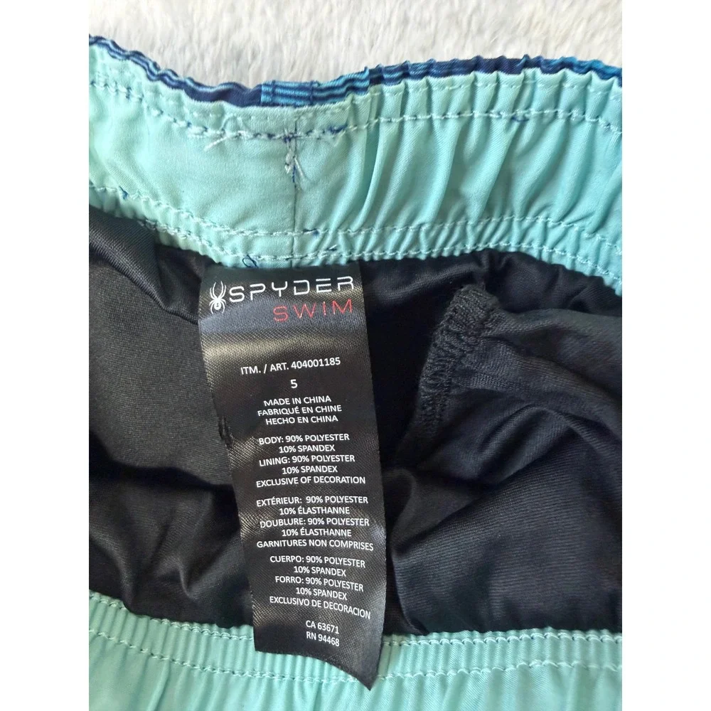 Spyder Boys Blue Gradient Stripe Swim Trunks Board‎ Shorts Size 5 404001185 NEW